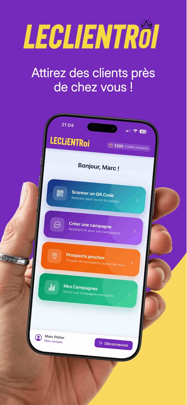 Application mobile LeClientRoi - Accueil