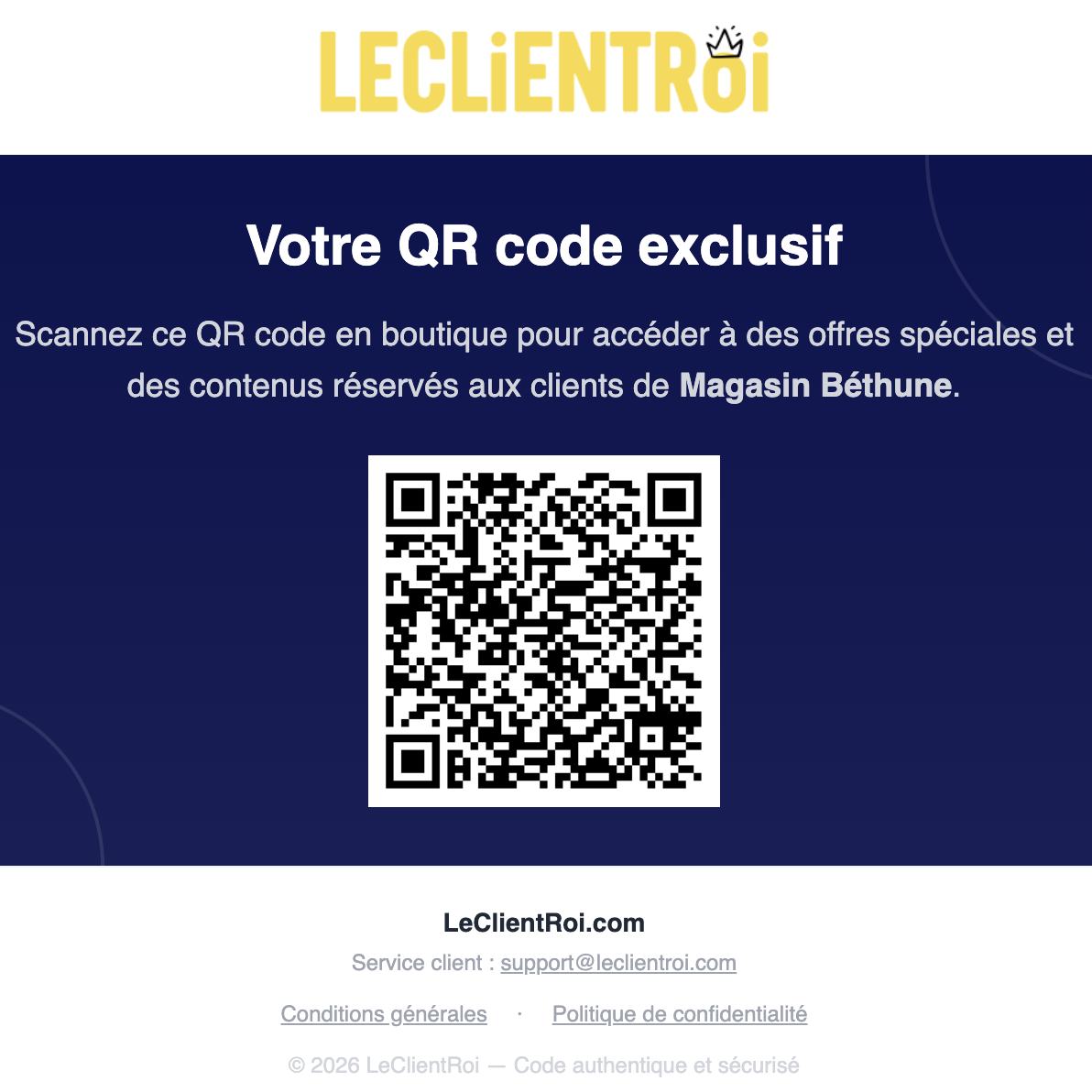 Validation QR Code en magasin
